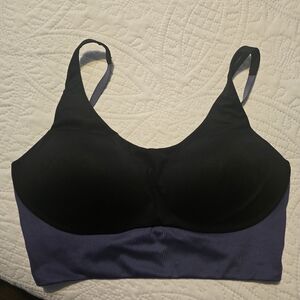 Black & Periwinkle Victoria's Secret Sports Bra - Sz 36DD